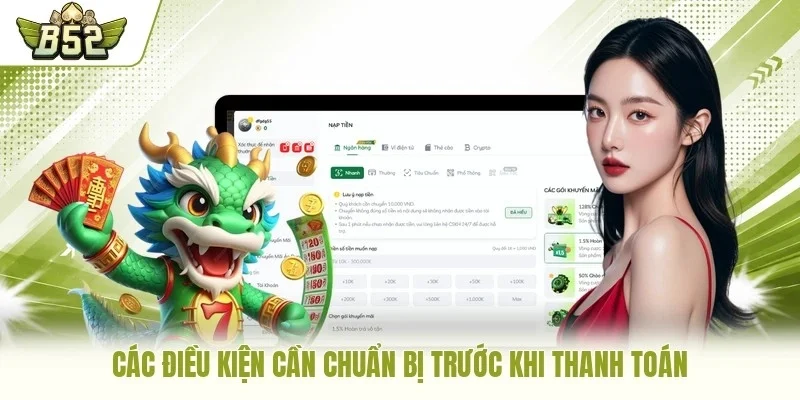 Các điều kiện cần chuẩn bị trước khi thanh toán